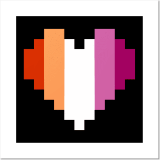 Lesbian 8-bit Heart Posters and Art